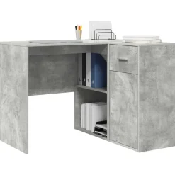 Meubles De Bureau-vidaXL Bureau d'angle avec tiroir 102 x 88 x 75 cm Gris béton