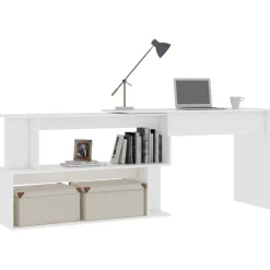 vidaXL Bureau d'angle 200x50x76 cm Bois d'ingénierie