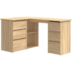 Meubles De Bureau-vidaXL Bureau d'angle Chêne sonoma 145x100x76 cm Bois d'ingénierie Ch&ecirc;ne sonoma