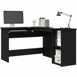 Meubles De Bureau-vidaXL Bureau d'angle Chêne noir 120 x 140 x 75 cm Bois d'ingénierie Ch&ecirc;ne noir