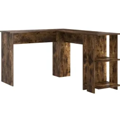 vidaXL Bureau d'angle Chêne fumé 140 x 113,5 x 75 cm Bois d'ingénierie