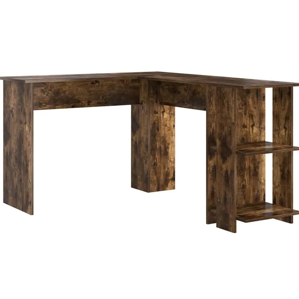 vidaXL Bureau d'angle Chêne fumé 140 x 113,5 x 75 cm Bois d'ingénierie