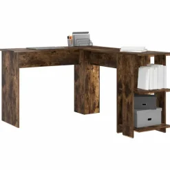 vidaXL Bureau d'angle Chêne fumé 140 x 113,5 x 75 cm Bois d'ingénierie