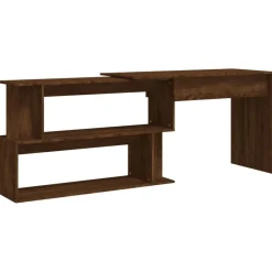 vidaXL Bureau d'angle Chêne marron 200x50x76 cm Bois d'ingénierie