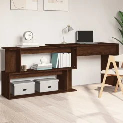 vidaXL Bureau d'angle Chêne marron 200x50x76 cm Bois d'ingénierie