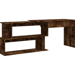 vidaXL Bureau d'angle Chêne fumé 200x50x76 cm Bois d'ingénierie