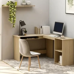 Meubles De Bureau-vidaXL Bureau d'angle en forme de L Chêne sonoma Bois d'ingénierie Ch&ecirc;ne sonoma