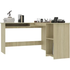 Meubles De Bureau-vidaXL Bureau d'angle en forme de L Chêne sonoma Bois d'ingénierie Ch&ecirc;ne sonoma