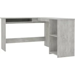 Meubles De Bureau-vidaXL Bureau d'angle en forme de L Bois d'ingénierie Gris béton