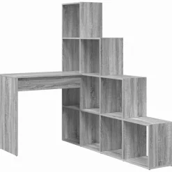 vidaXL Bureau d'angle Gris Sonoma 101,5 x 149,5 x 149,5 cm