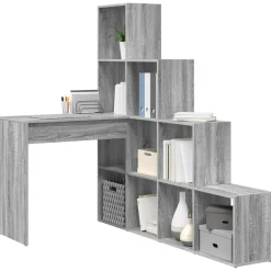vidaXL Bureau d'angle Gris Sonoma 101,5 x 149,5 x 149,5 cm