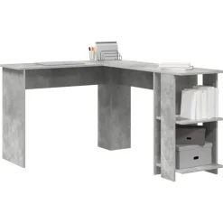 Meubles De Bureau-vidaXL Bureau d'angle 140 x 113,5 x 75 cm Bois d'ingénierie Gris béton