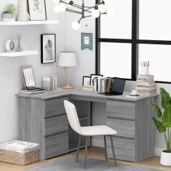 vidaXL Bureau d'angle 145x100x76 cm Bois d'ingénierie