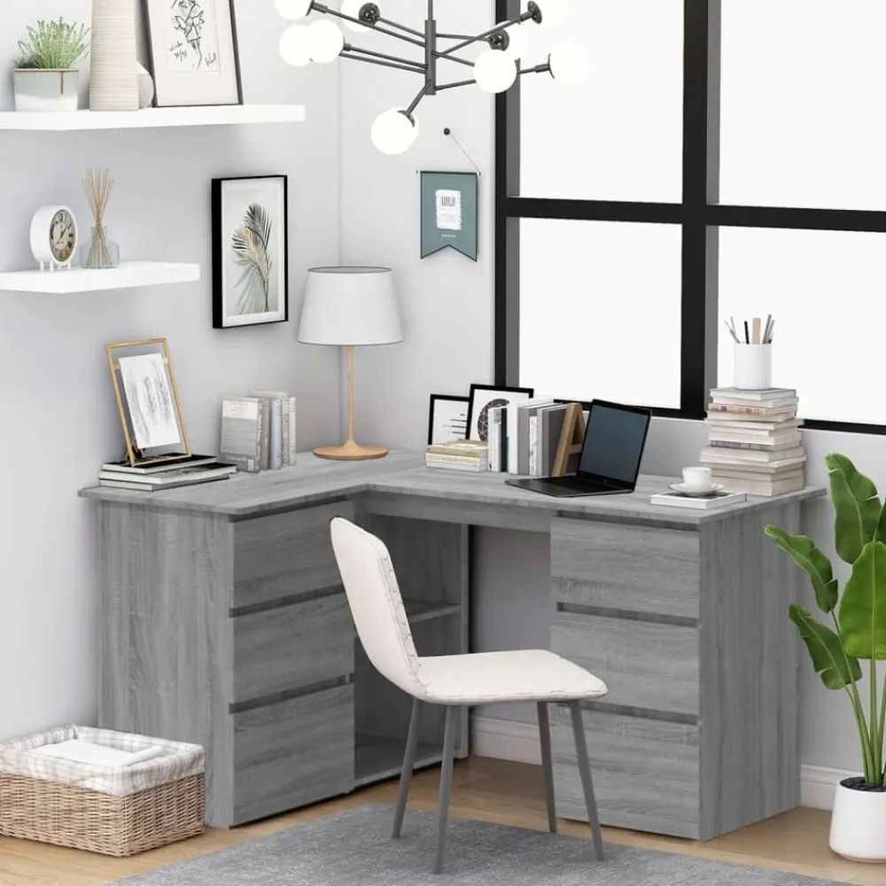 vidaXL Bureau d'angle 145x100x76 cm Bois d'ingénierie