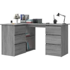vidaXL Bureau d'angle 145x100x76 cm Bois d'ingénierie