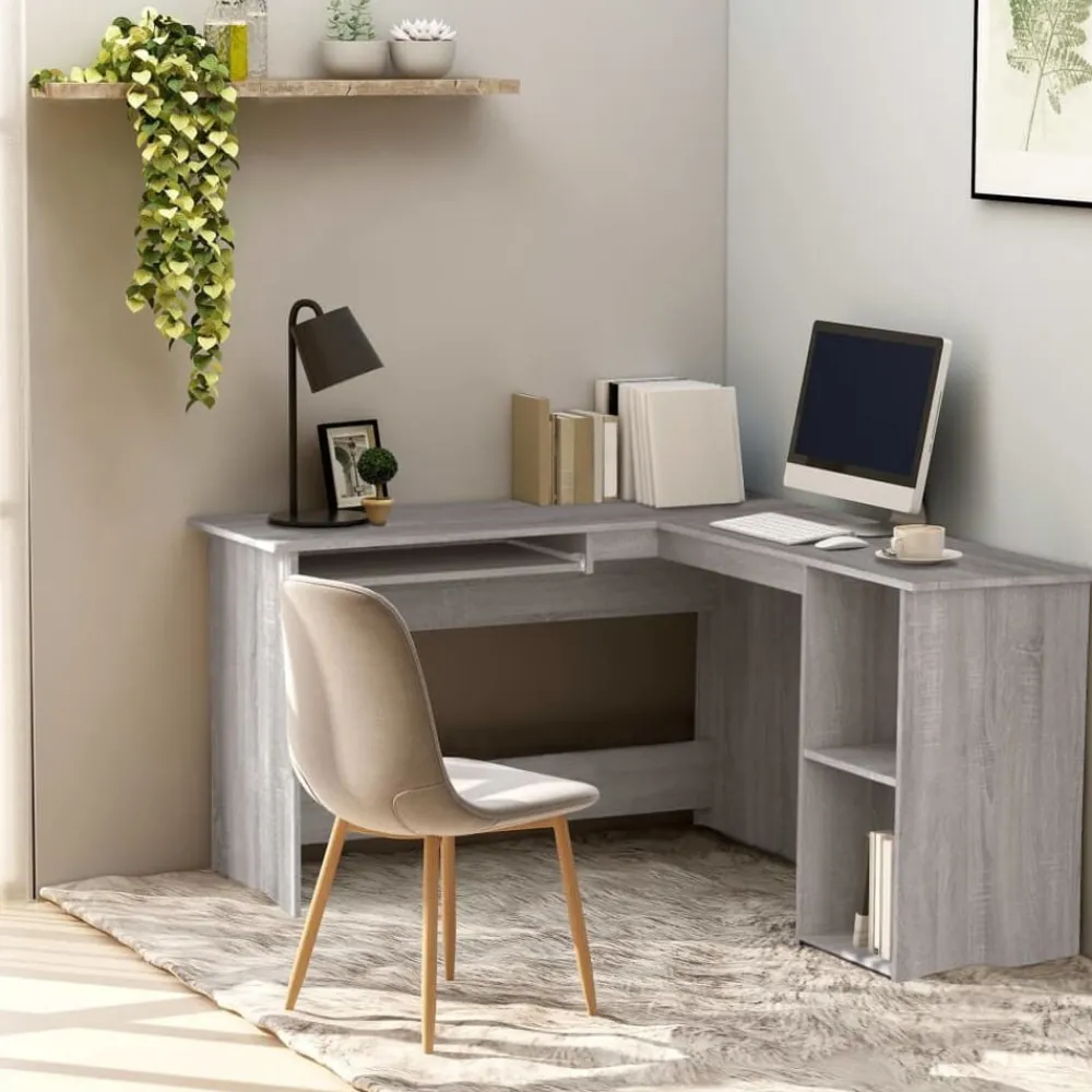 Meubles De Bureau-vidaXL Bureau d'angle 120x140x75 cm bois d'ingénierie Sonoma gris