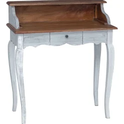 vidaXL Bureau d'écriture avec tiroir Marron et blanc 80 x 40 x 92 cm