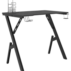 Meubles De Bureau-vidaXL Bureau de jeu avec pieds en forme de Y Noir 90x60x75 cm noir et rouge