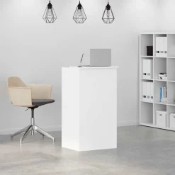 Meubles De Bureau-vidaXL Bureau de réception 55x50x103,5 cm Bois d'ingénierie Blanc