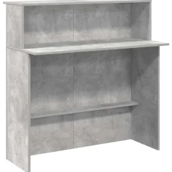 Meubles De Bureau-vidaXL Bureau de réception 100x50x103,5cm bois d'ingénierie Gris béton