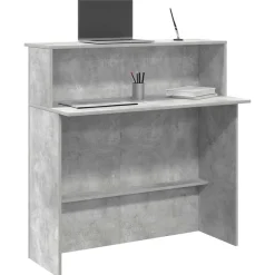 Meubles De Bureau-vidaXL Bureau de réception 100x50x103,5cm bois d'ingénierie Gris béton