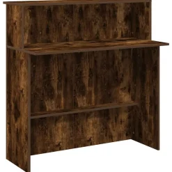 Meubles De Bureau-vidaXL Bureau de réception chêne fumé 100x50x103,5cm bois d'ingénierie Chêne fumé
