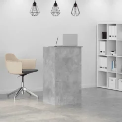 Meubles De Bureau-vidaXL Bureau de réception 55x50x103,5 cm bois d'ingénierie Gris béton