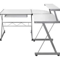 Meubles De Bureau-vidaXL Bureau d'ordinateur d'angle 132x112x99 cm Bois ingénierie Blanc