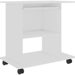 Meubles De Bureau-vidaXL Bureau d'ordinateur 80x50x75 cm Bois d'ingénierie Blanc