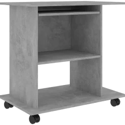 Meubles De Bureau-vidaXL Bureau d'ordinateur 80x50x75 cm Bois d'ingénierie Gris béton