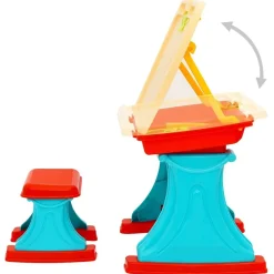 Jouets-vidaXL Bureau et chevalet d'apprentissage réglable pour enfants