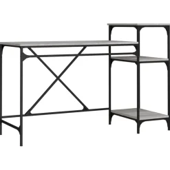 vidaXL Bureau et étagères 135x50x90 cm bois ingénierie/fer