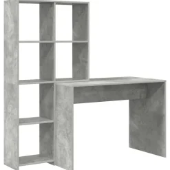 Meubles De Bureau-vidaXL Bureau 138,5 x 55 x 143 cm Bois d'ingénierie Gris béton