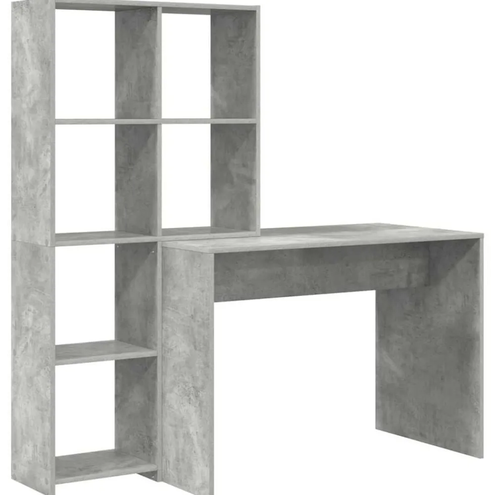 Meubles De Bureau-vidaXL Bureau 138,5 x 55 x 143 cm Bois d'ingénierie Gris béton