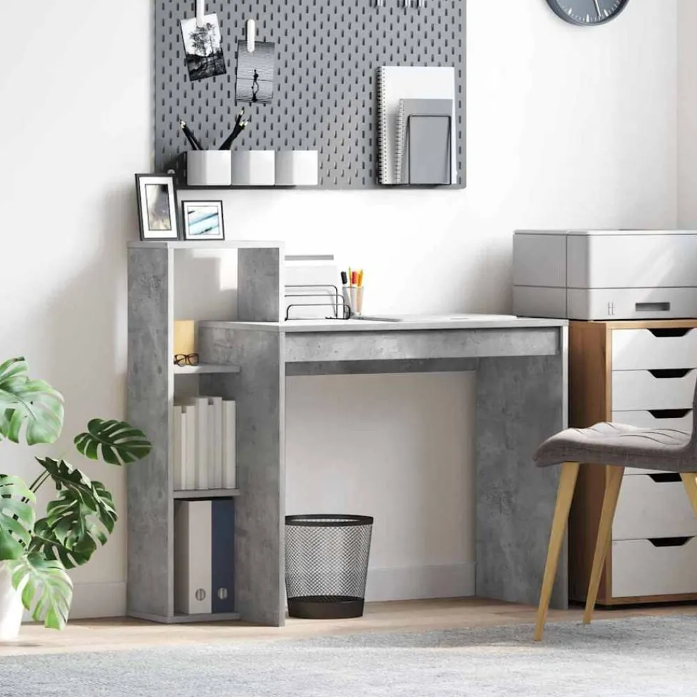 Meubles De Bureau-vidaXL Bureau 100 x 40 x 90 cm Bois d'ingénierie Gris béton