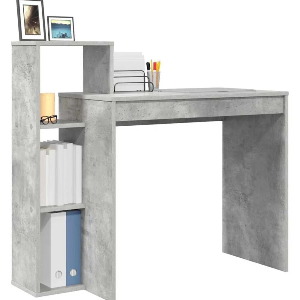 Meubles De Bureau-vidaXL Bureau 100 x 40 x 90 cm Bois d'ingénierie Gris béton