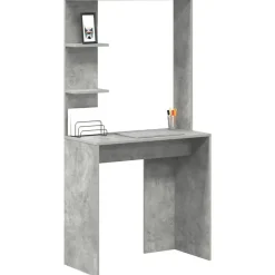 Meubles De Bureau-vidaXL Bureau 78,5 x 37 x 154,5 cm Bois d'ingénierie Gris béton