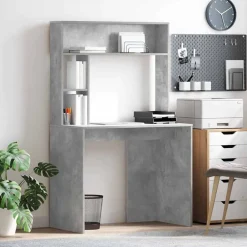 Meubles De Bureau-vidaXL Bureau 91 x 50 x 149 cm Bois d'ingénierie Gris béton