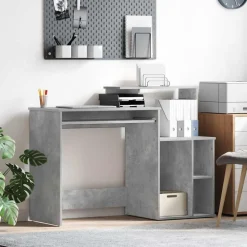 Meubles De Bureau-vidaXL Bureau 120,5 x 44 x 88,5 cm Bois d'ingénierie Gris béton