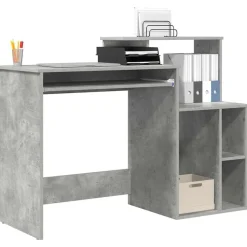 Meubles De Bureau-vidaXL Bureau 120,5 x 44 x 88,5 cm Bois d'ingénierie Gris béton