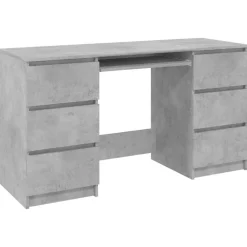 Meubles De Bureau-vidaXL Bureau 140x50x77 cm Bois d'ingénierie Gris béton