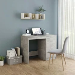 Meubles De Bureau-vidaXL Bureau 100x50x76 cm Bois d'ingénierie Gris béton