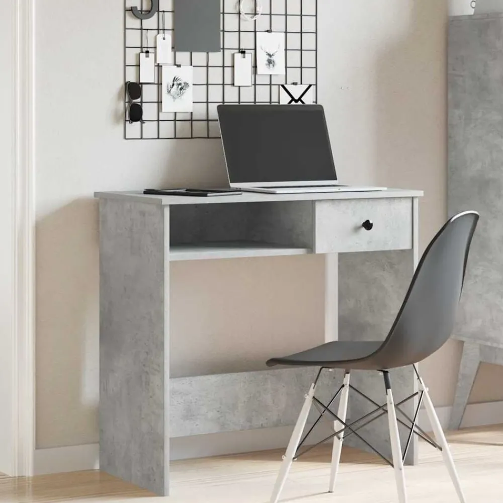 Meubles De Bureau-vidaXL Bureau 80x40x75 cm Aggloméré Gris béton