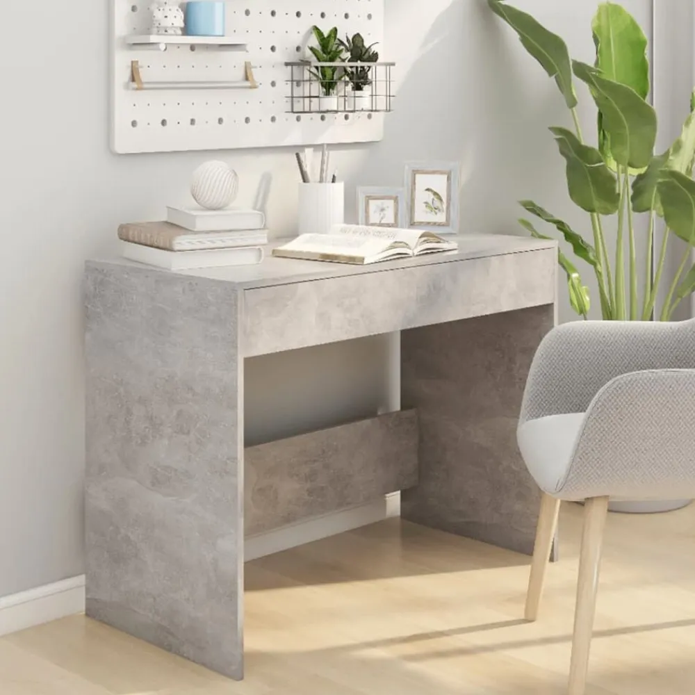 Meubles De Bureau-vidaXL Bureau 101x50x76,5 cm bois d'ingénierie Gris béton