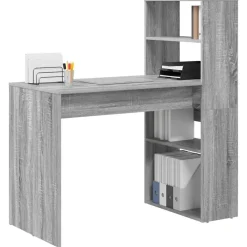 Meubles De Bureau-vidaXL Bureau Gris Sonoma 113 x 54 x 120 cm Bois d'ingénierie Sonoma gris