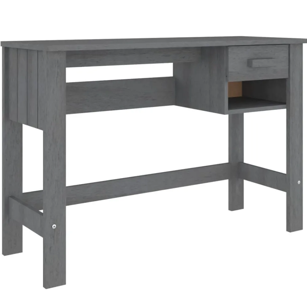 Meubles De Bureau-vidaXL Bureau HAMAR 110x40x75 cm Bois massif de pin Gris foncé