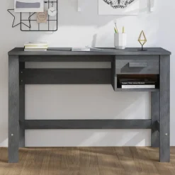 Meubles De Bureau-vidaXL Bureau HAMAR 110x40x75 cm Bois massif de pin Gris foncé
