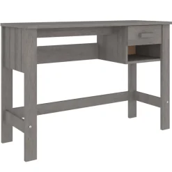 Meubles De Bureau-vidaXL Bureau HAMAR 110x40x75 cm Bois massif de pin Gris clair