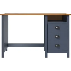 Meubles De Bureau-vidaXL Bureau Hill avec 3 tiroirs 120x50x74 cm Pin solide Gris