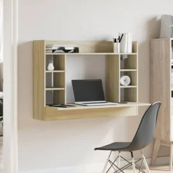 Meubles De Bureau-vidaXL Bureau mural chêne sonoma 105x48x75 cm bois d'ingénierie Ch&ecirc;ne sonoma